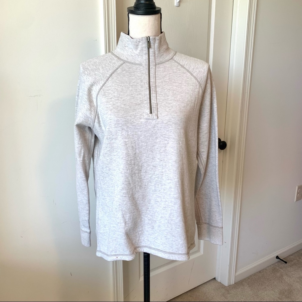 TOMMY BAHAMA 1/4 Zip High Neck High/Low Long Sleeve Top—SZ. S/M